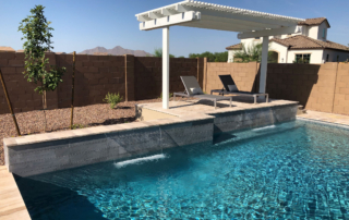 Jewel Fusion - Laguna pool with water feature, sun chairs and cover