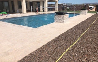 Universal Mini Pebble Jewels For Pools finish Pool with net and water feature2