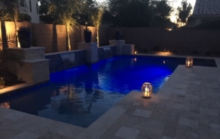 Finest Finish Jewels for pools Topaz evening pool with lanterns