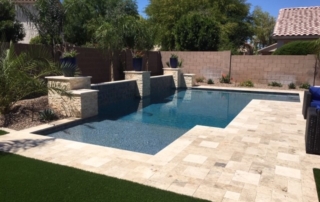Finest Finish Jewels for pools Topaz daytime pool with travertine deck