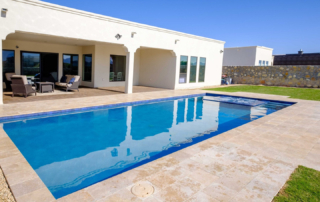 Finest Finish Sparkle Quartz Laguna pool with house