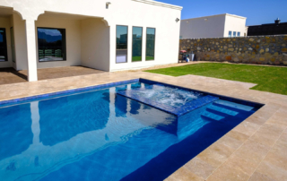 Finest Finish Sparkle Quartz Laguna pool with house