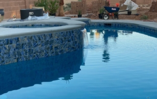 Sparkle Quartz Lakeside spa with water feature side view