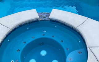 Sparkle Quartz Spa and pool with blue tile