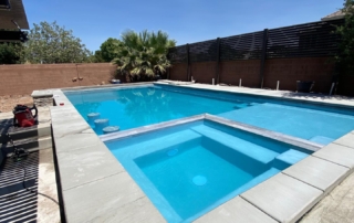 Finest Finish Sparkle Quartz spa and pool seen from spa corner