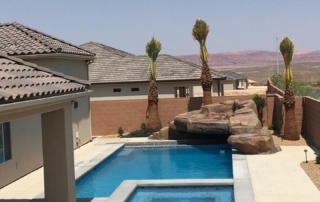 Finest Finish Sparkle Quartz spa and pool with side of house