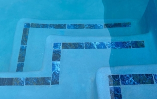 Sparkle Quartz Lakeside pool steps zigzag