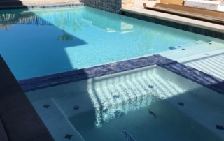 Finest Finish Sparkle Quartz White Spa and Pool with tile decor