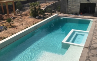 Finest Finish Sparkle Quartz White Pool with spa