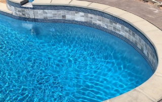 Sparkle Quartz Lakeside pool and spa tile interior trim