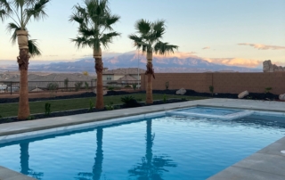 Sparkle Quartz Lakeside pool and spa with disappearing edge