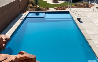 Sparkle Quartz Lakeside pool with decorative rock formation