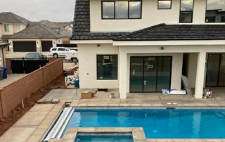 Sparkle Quartz Lakeside spa and pool with cover