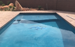 Sparkle Quartz Laguna pool with blue tile