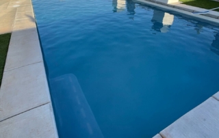 Finest Finish Sparkle Quartz French Grey pool with bench