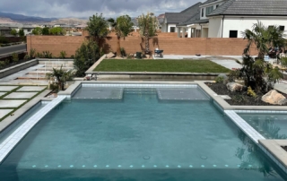 Finest Finish Sparkle Quartz French Grey pool with tile detail