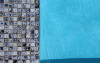Finest Finish Sparkle Quartz Lakeside tiles pool edge with water color