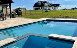 Sparkle Quartz Lakeside square spa and pool with tile detail