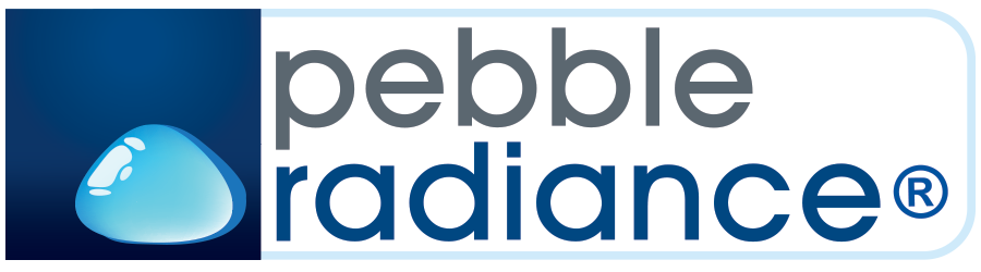 Pebble Radiance glass logo