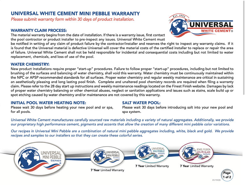 Warranty - Universal Mini Pebble